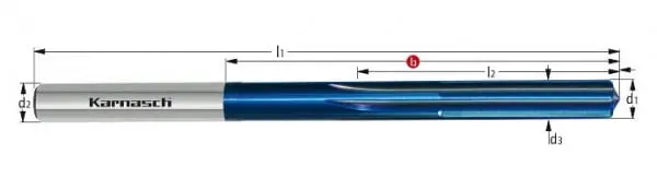 Karnasch VHM-Reibahle HHC ohne IK <67 HRC d= 601 H7 lineare/rechtsdurchtrennend FX-70 2214900601