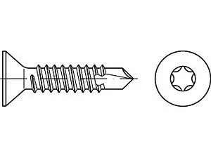 Bohrschrauben DIN 7504 Stahl P 48 x 22 -T25 galvanisch verzinkt Senkkopf VE=S (1000 Stück)