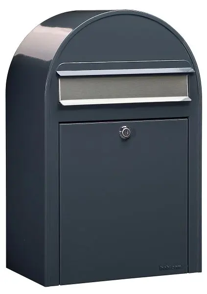 Bobi Classic Großraum-Briefkasten RAL 7016 und V2A Farbe: grau Klappe aus Edelstahl 01.01.01.55