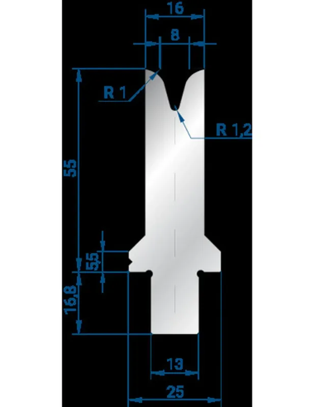 Part No. 3261 @ 515mm 30 Degree Einzel- V Die mit Aufbewahrungskoffer