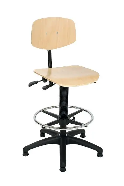 Lotz Arbeitsstuhl "Bequemlichkeitserie" Sitz und Rücken Buche Sitzhöhe 495-680mm inkl. Fußring 8535.02