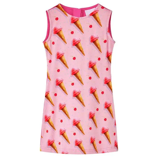 vidaXL Kinderkleid Knallrosa 128 Material der Vorderseite: 94 % Baumwolle 6 % Elastan 14645