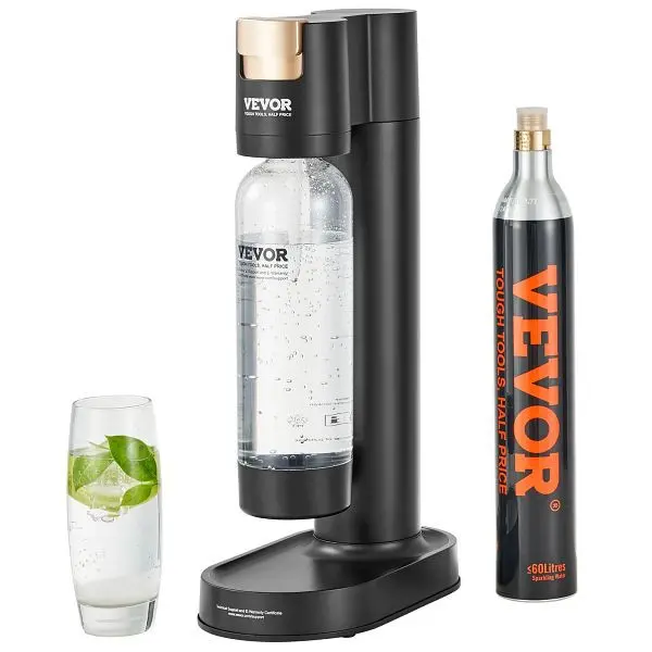 VEVOR Sprudelwassergerät mit BPA-freier 1-Liter-PET-Flasche CO2-Flasche Kompatibel mit Einschraubbaren 60-Liter-CO2-Flasc...