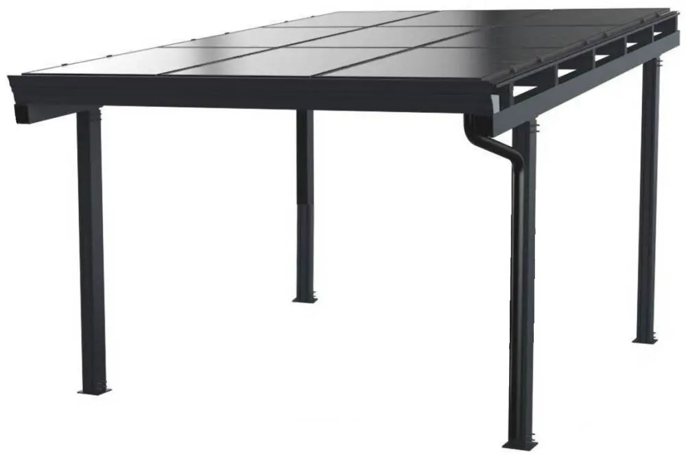 PKW Carport Solar mit 9 Panels Einzelcarport aus feuerverzinktem Stahl