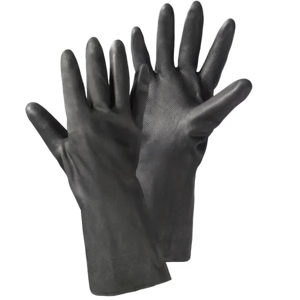 L+D Chloropren-Kautschuk-Handschuhe und EN 374 Cat III schwarz 07 mm kräftig Grösse: 7 VE: 144 Paar 14611-7