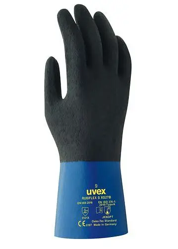 uvex Chemikalienschutzhandschuh rubiflex S XG-27B Kat III 27cm Gr. 11 VE: 10 Paar 210294