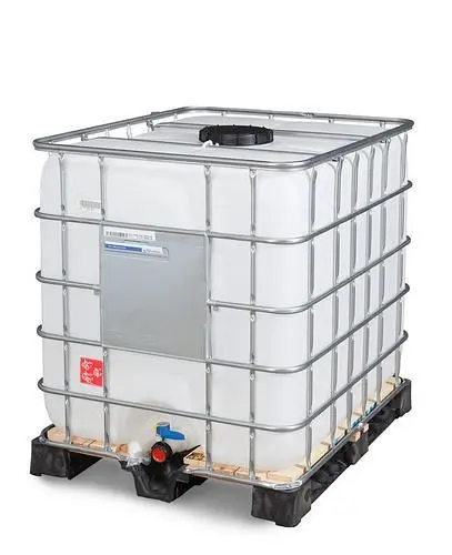 DENIOS IBC Container Composite-Palette 1000 Liter Öffnung NW225 Auslauf NW50 266155