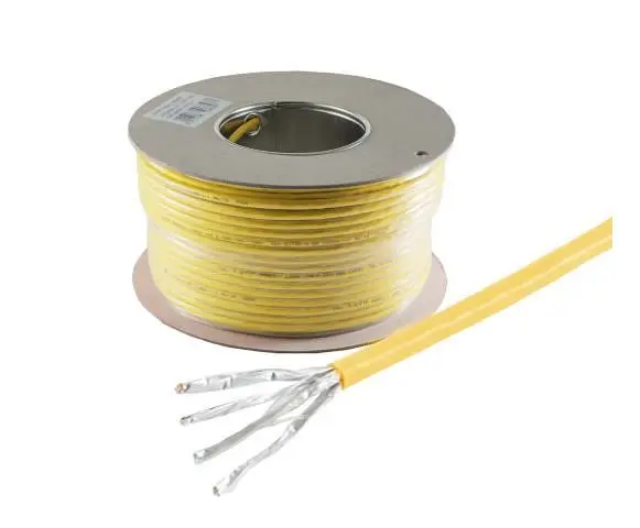 Helos Verlegekabel Cat 7A S/FTP PiMF LSZH gelb 100m Ring 106673