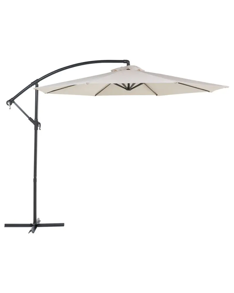 Cantilever Garden Parasol ⌀ 3 m Light Hellbraun RAVENNA II