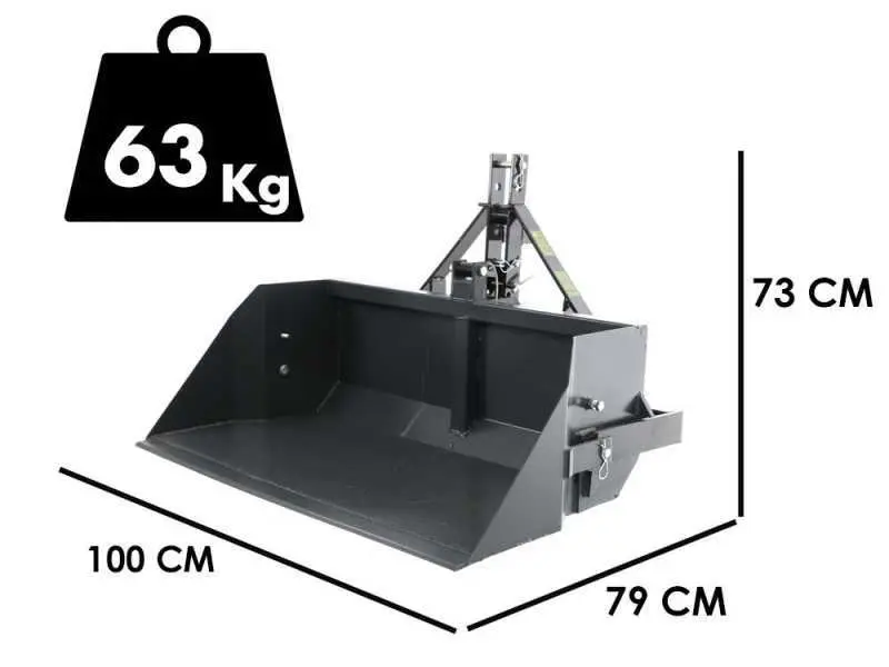Heckschaufel Blackstone B-PAL 100 für Traktoren - Klinge 100 cm - 400 kg Nutzlast
