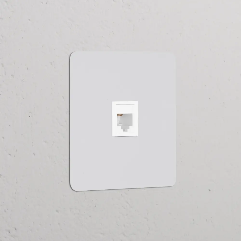 Kew RJ45-Anschluss 1x Einfachrahmen - Lackierbar | Weiß