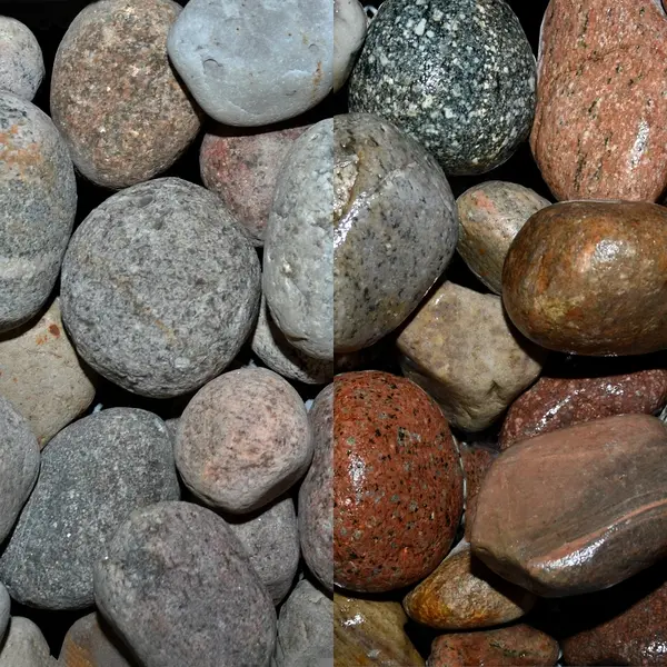 10 Säcke ´20Kg, Jütlandkiesel, 60-90 mm, Edelsplitte, bunt