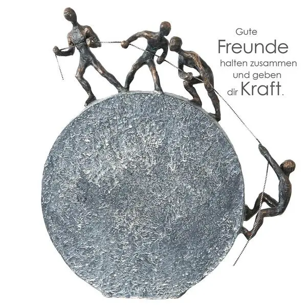 Skulptur, "Lifting", Gruppe, Kunstharz, grau, bronzefarben, L. 19 cm, B. 29 cm, H. 35 cm