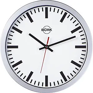 Wanduhr mit Kunststoffgehäuse, Ø 300 mm, Funkuhrwerk, Zifferblatt weiß.