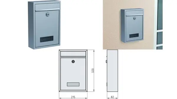 Basi 2170-0308 BK 100 Briefkasten Edelstahl Schlüsselschloss | Selbstklebend | Wetterfest