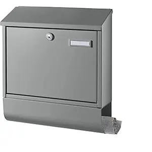 Briefkasten, mit Zeitungsrolle, graualuminium RAL 9007. mit Montagesatz inklusive