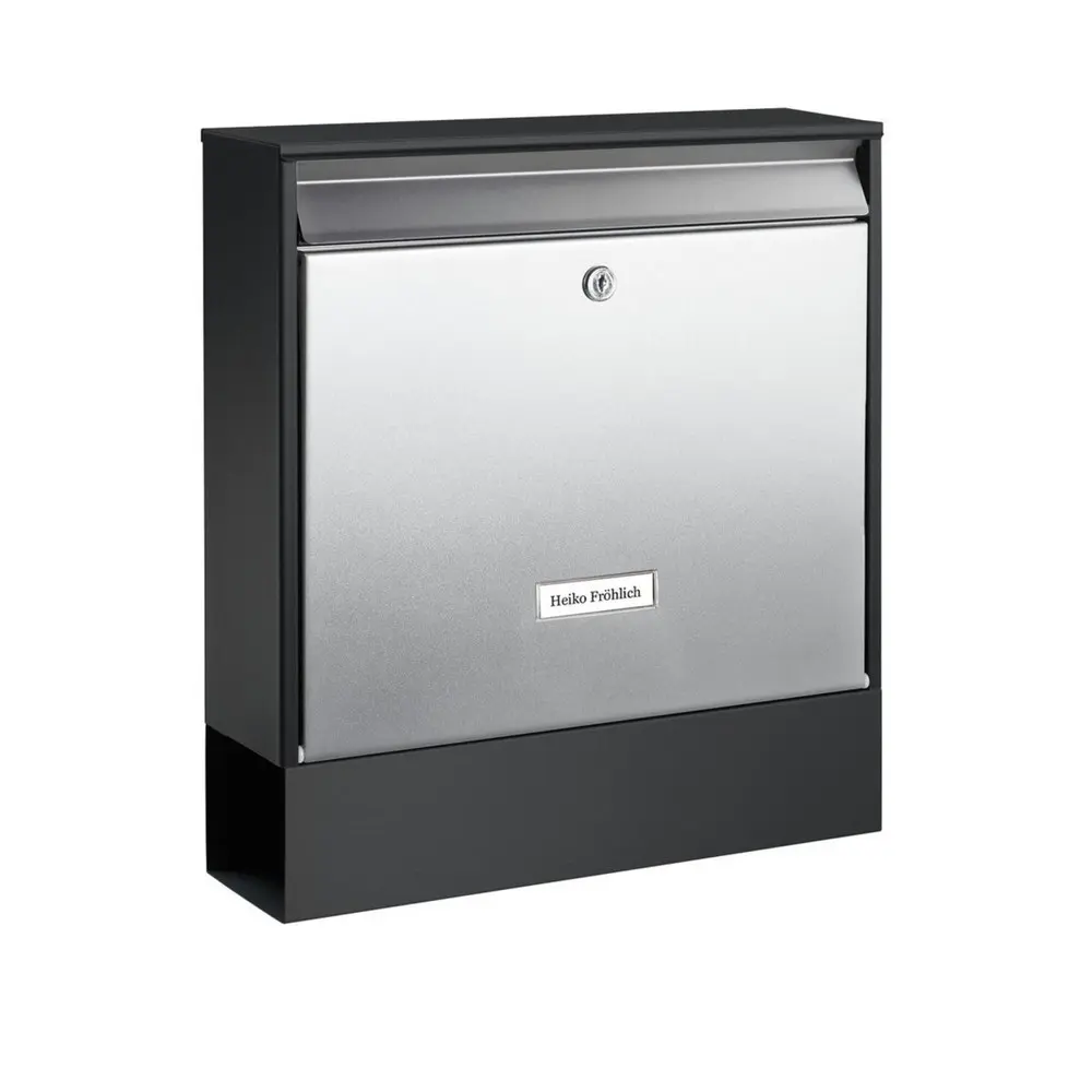 BURG-WÄCHTER Briefkasten Schwarz & Steel Oxford-Set 68770 B+S