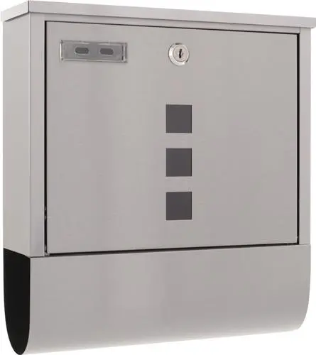Klebefolie ROTTNER Briefkasten Costa H.305mm B.335mm T.100mm grau VA DIN C4 ROTTNER