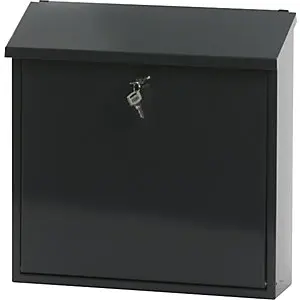 Montageset Briefkasten, mit klappbarem Schrägdach, HxBxT 370 x 370 x 115 mm, Stahlblech, pulverbeschichtet, anthrazit 7016.