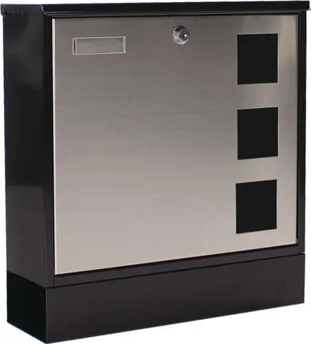 Namensschild ROTTNER Briefkasten Design H.380mm B.370mm T.120mm schwarz STA DIN C4 ROTTNER