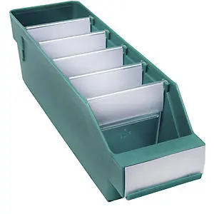 Regalkasten aus hochschlagfestem Polypropylen, grün, LxBxH 300 x 90 x 95 mm, VE 40 Stk.