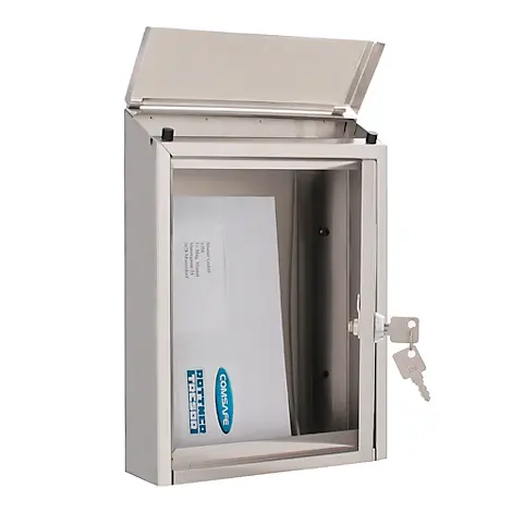 Rottner Briefkasten Ferrara, Wandmontage, Zylinderschloss, 2 Schlüssel, Edelstahl, B 210 x T 70 x H 290 mm mit Montagesat...