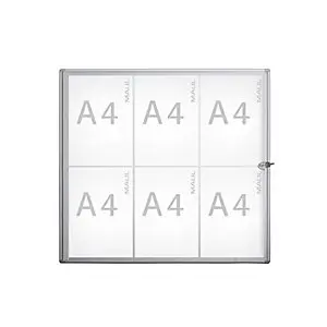 Schaukasten, Außentiefe 27 mm, Außenhöhe 655 mm, 6 x DIN A4.