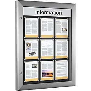 Schaukasten für Innen- und Außenbereich, Hochformat, für DIN A1, Türöffnung 180° nach rechts. | Selbstklebend | Wett...