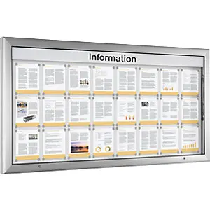 Schaukasten für Innen- und Außenbereich, Querformat, Übergröße, BxH 2000 x 1025 mm, Türöffnung 90° nach oben, Rüc...