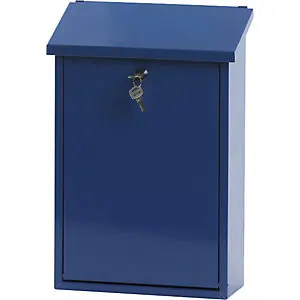 Standard-Briefkasten, Stahlblech, pulverbeschichtet, blau RAL 5005. für Briefkasten | Wetterfest