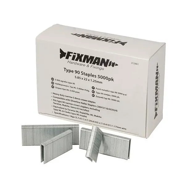 Fixman Heftklammern Typ 90 5.000er-Packung 580 x 22 x 125 mm 312861