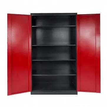 ADB Stahlschrank XXL Abmessungen (B x H x T): 1100 x 1920 x 580 mm Farbe: Korpus (anthrazitgrau RAL 7016) Front (feuerrot ...