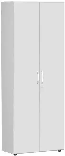 geramöbel Flügeltürenschrank mit Standfüßen inkl. Türdämpfer abschließbar 800x420x2160 Lichtgrau/Lichtgrau S-38610...
