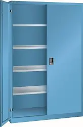 LISTA Flügeltürschrank (BxTxH) 1250x580x1950mm KEY Lock Lichtblau 4 Verstellböden Vollblechtür 60.471.010