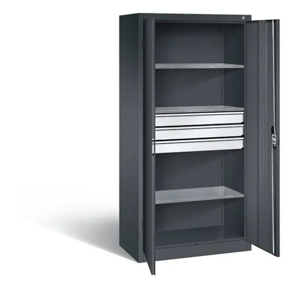C+P Werkzeugschrank Acurado H1950xB930xT500mm Farbe: Schwarzgrau Muldengriff 8921-5030 S10174