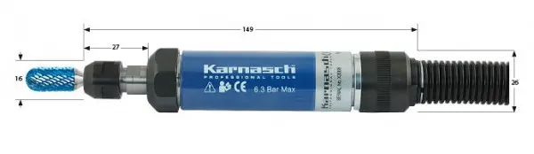 Karnasch 11.4707 Druckluft Profi-Geradschleifer KA45R für Frässtifte Schaft 30mm 114707
