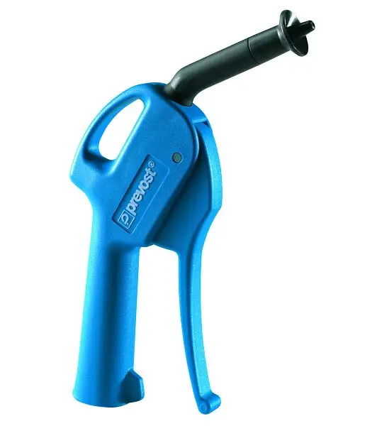 Prevost Blaspistole mit Luftschild IG BSPP= G 1/4 Luftverbrauch= 27 Nm3/h Lautstärkepegel= 82 dBA 27102 ECR
