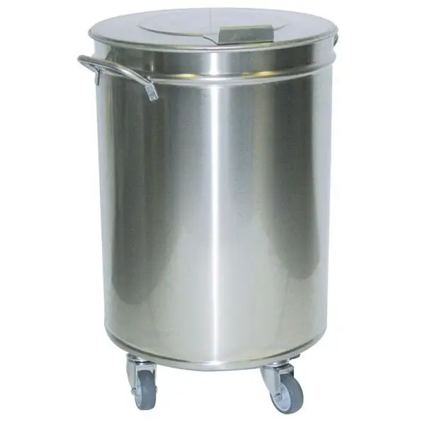 KBS Abfalleimer 75l Ø45 cm aus Edelstahl mit Deckel 21020006