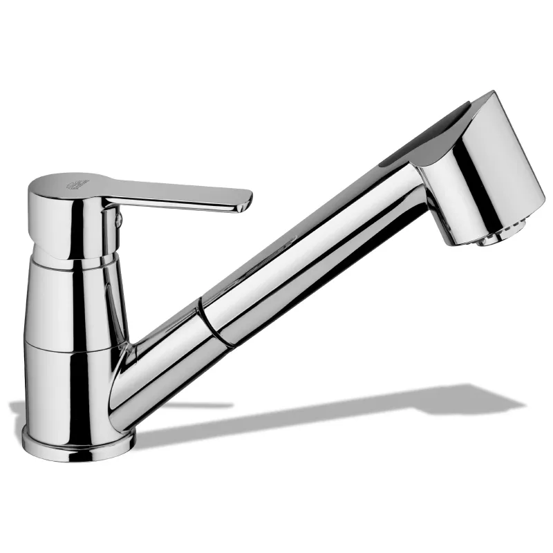 Schnellkupplungs- Einloch-Spültischarmatur mit Brause und 2 Strahlarten. Modell RED183CR von Paffoni