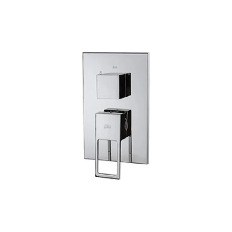 Schnellkupplungs- Unterputz-Duschmischer mit Umsteller mit 2 Ausgängen Metallplatte Serie EFFE Modell EF018CR/M verchromt...