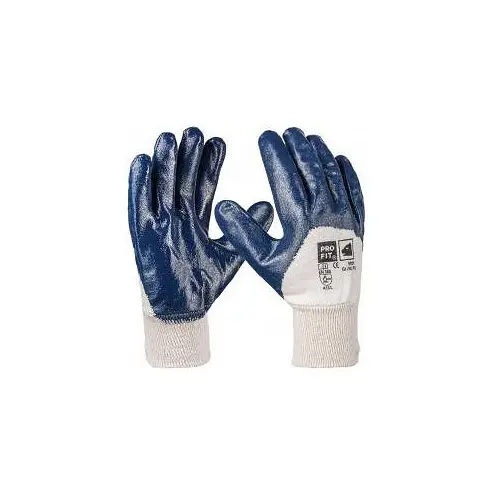 PRO FIT Basic Nitril-Handschuh blau 3/4 beschichtet Strickbund Grösse: 10 VE: 12 Paar 5701-10