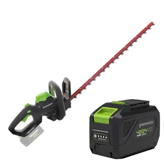 Akku-Heckenschere Greenworks G48HT 48V - 61 cm Schnittmesser - 4Ah Akku | inkl. 2 Akkus und Ladegerät
