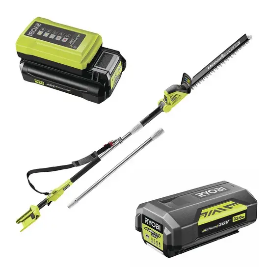 Kabelgebundene Elektro Akku-Heckenschere mit Teleskopschaft RYOBI RY36PHT50A-0 36V - 2Ah - Schwert 50 cm