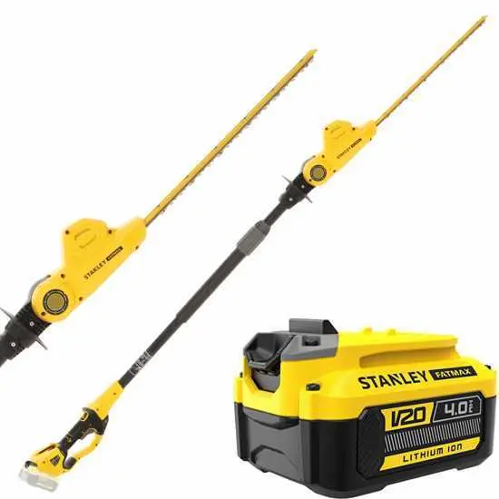 Kabelgebundene Elektro Elektrische Heckenschere STANLEY FATMAX V20 - 18V - 4AH mit Teleskopverlängerung