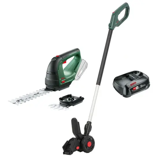 Scharfe Laser Bosch AdvancedShear18V - Akku-Grasschere mit Schaft - Heckenschere - 18 V 2 Ah