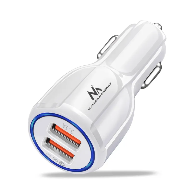 2-Slot-USB-Ladegerät 12-24V Zigarettenanzünder Schnellladung 3.0 1x QC3.0 5V / 3A, 9V / 1.8A, 12V / 1.6A 1x 5V / 3.1A
