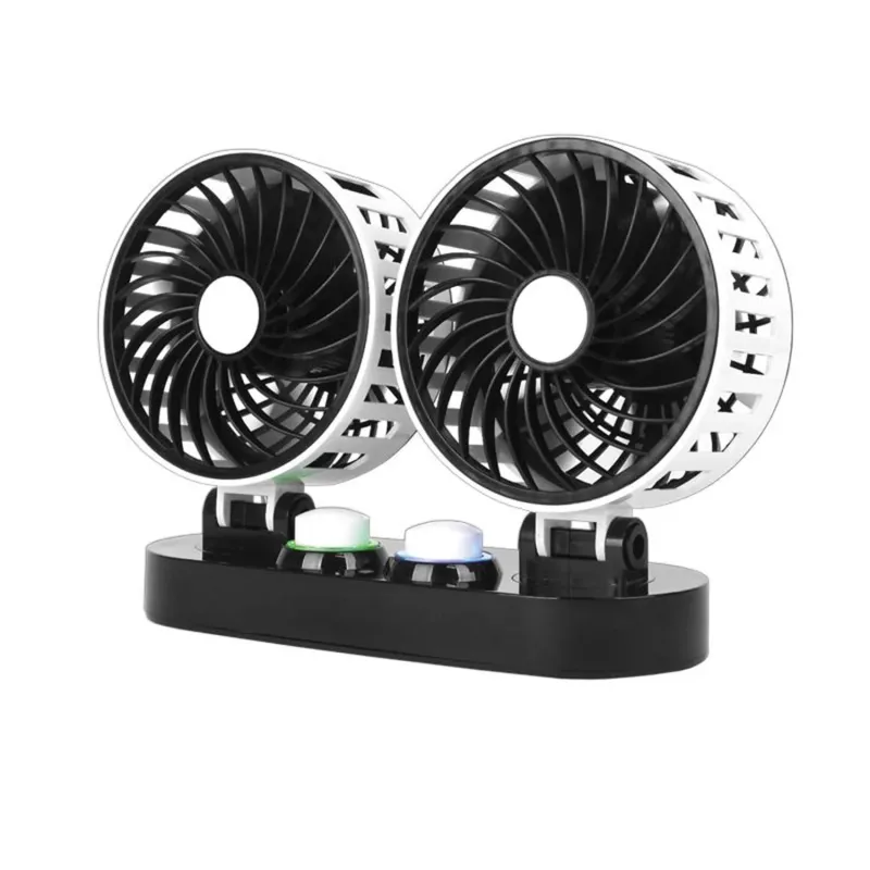 LTC LXWTS4 Doppel-Autoventilator, 2 x 5 Zoll, 12 V, drehbar, verstellbar, Zigarettenanzünder-Anschluss