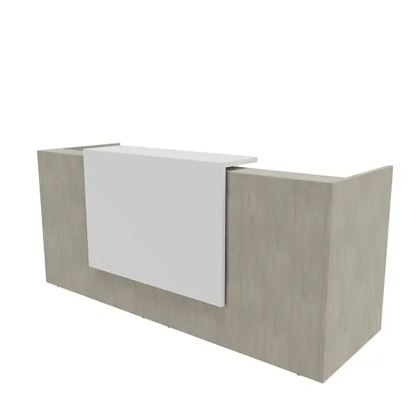 Quadrifoglio Theke Z2 246x88cm Farbe: Korpus Beton / Ablage Weiß Z2C01/3MJ1