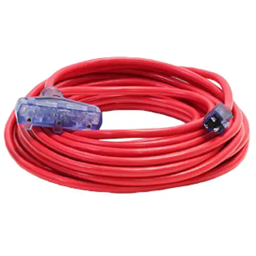 100FT 12/3 SJTW Cold Weather Triple Tap Extension Cord CGM Rot