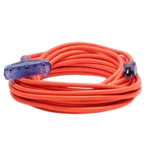 25FT 12/3 SJTW Gekühlt Weather Triple Tap Extension Cord CGM Orange